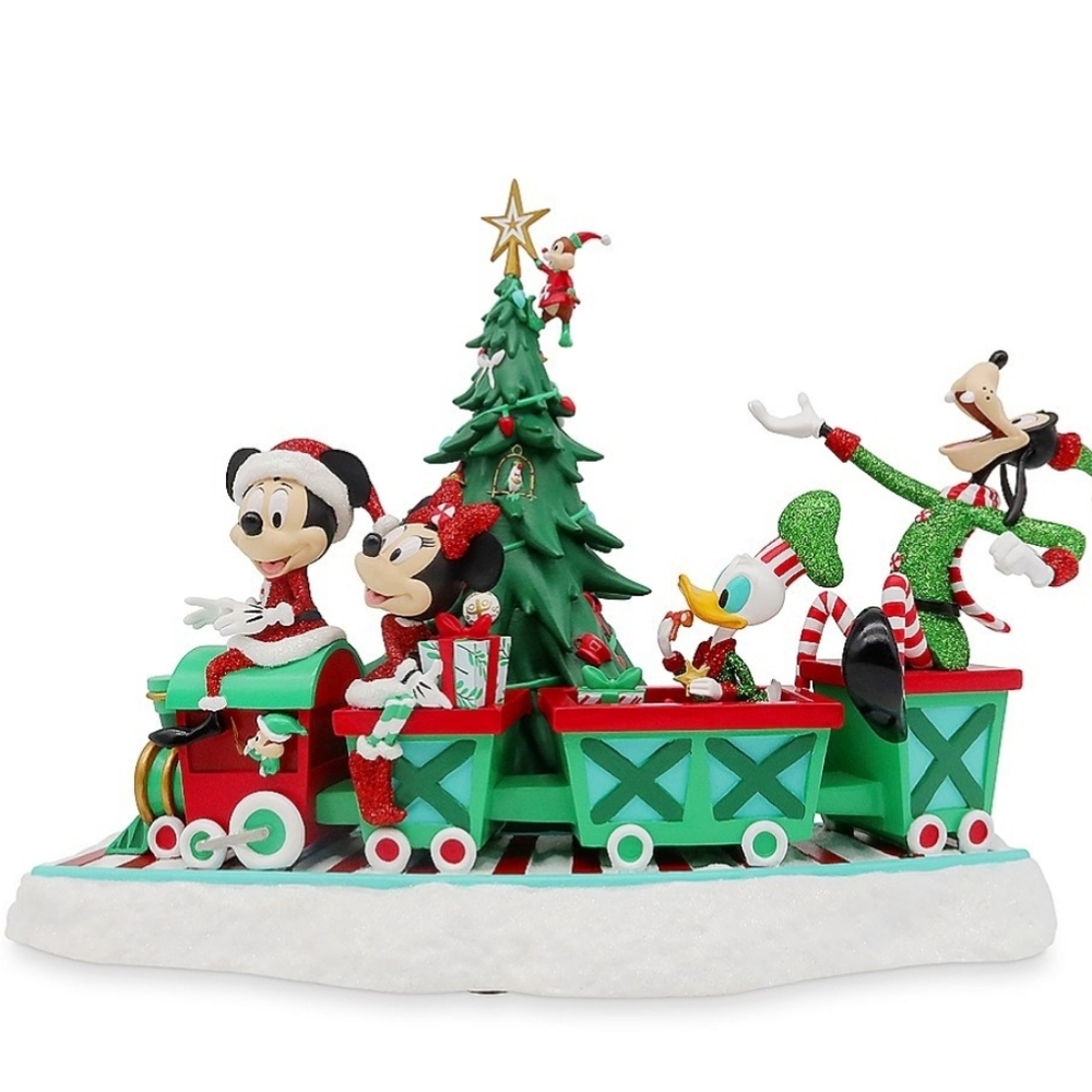DisneyParks Mickey & Friends Holiday Musical Train Figurine New In Box